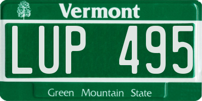 VT license plate LUP495