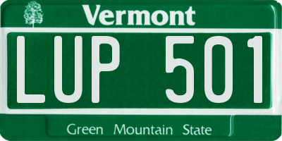 VT license plate LUP501
