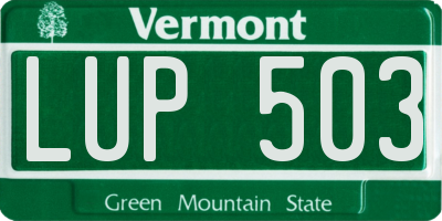 VT license plate LUP503