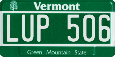 VT license plate LUP506