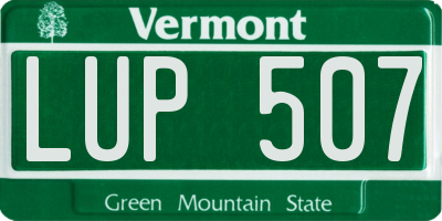 VT license plate LUP507