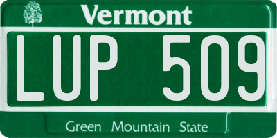 VT license plate LUP509