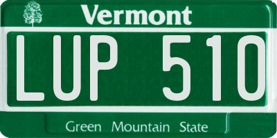 VT license plate LUP510