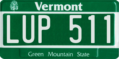 VT license plate LUP511