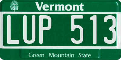 VT license plate LUP513