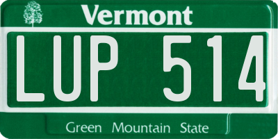 VT license plate LUP514