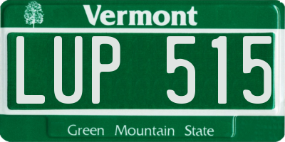 VT license plate LUP515