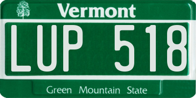 VT license plate LUP518
