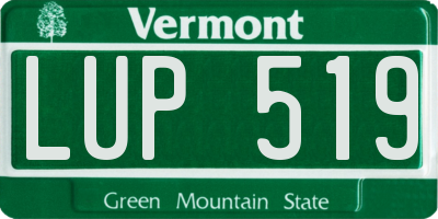 VT license plate LUP519