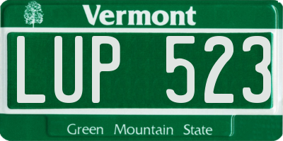 VT license plate LUP523