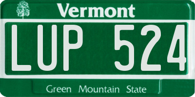 VT license plate LUP524