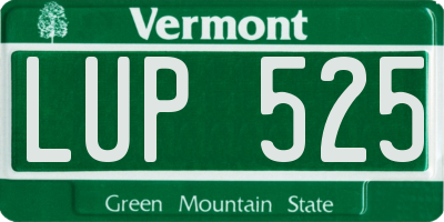 VT license plate LUP525