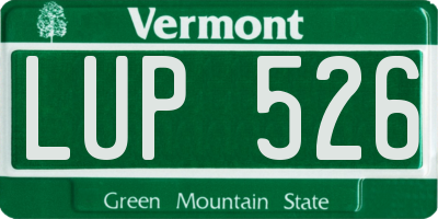 VT license plate LUP526