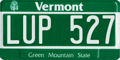 VT license plate LUP527