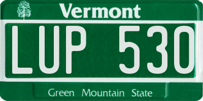 VT license plate LUP530
