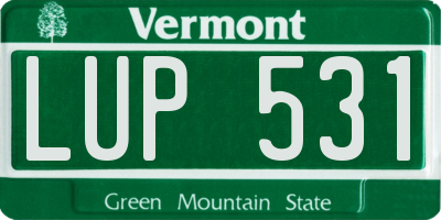 VT license plate LUP531