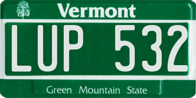 VT license plate LUP532