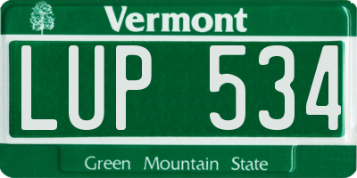 VT license plate LUP534