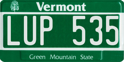 VT license plate LUP535