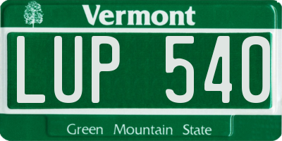 VT license plate LUP540