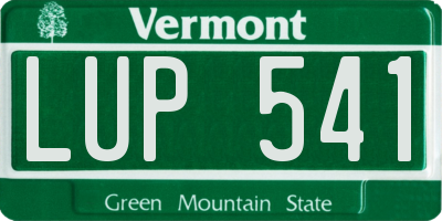 VT license plate LUP541