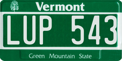 VT license plate LUP543