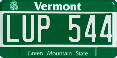 VT license plate LUP544