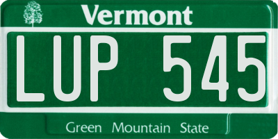 VT license plate LUP545