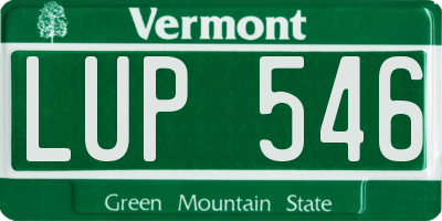 VT license plate LUP546