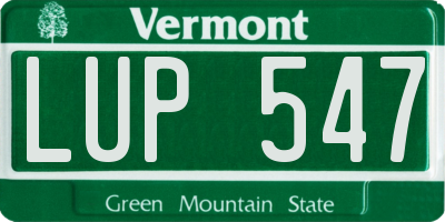 VT license plate LUP547
