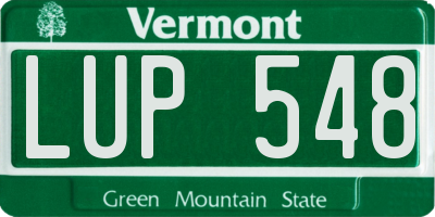 VT license plate LUP548