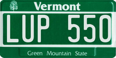 VT license plate LUP550