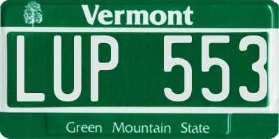 VT license plate LUP553