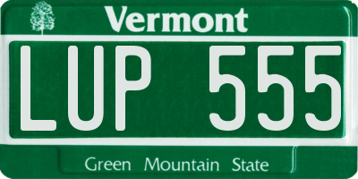 VT license plate LUP555