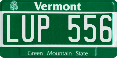 VT license plate LUP556