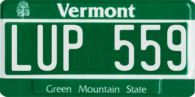 VT license plate LUP559