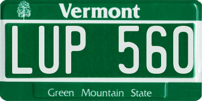 VT license plate LUP560