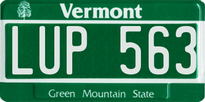 VT license plate LUP563