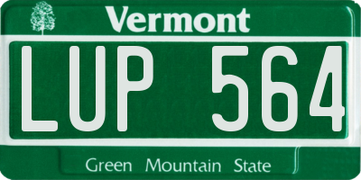 VT license plate LUP564