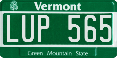 VT license plate LUP565