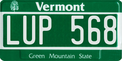 VT license plate LUP568