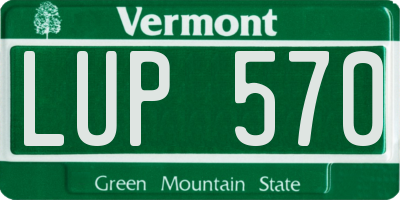 VT license plate LUP570