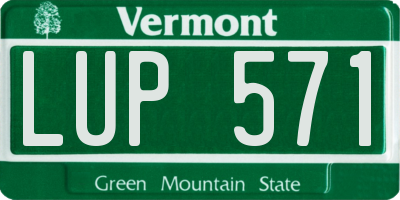 VT license plate LUP571