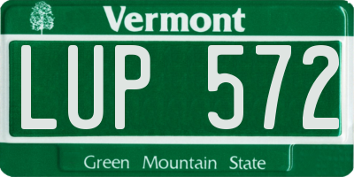 VT license plate LUP572