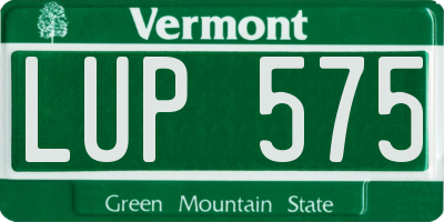 VT license plate LUP575
