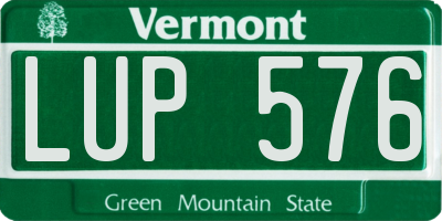 VT license plate LUP576