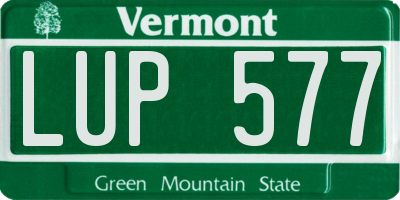VT license plate LUP577