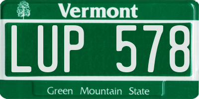 VT license plate LUP578