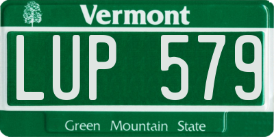 VT license plate LUP579