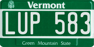 VT license plate LUP583